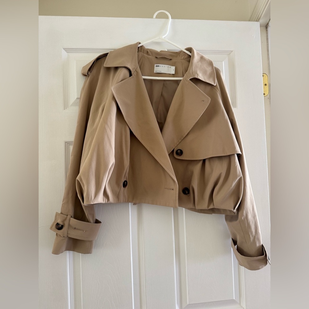 ASOS Women's Tan Cropped Trench Jacket